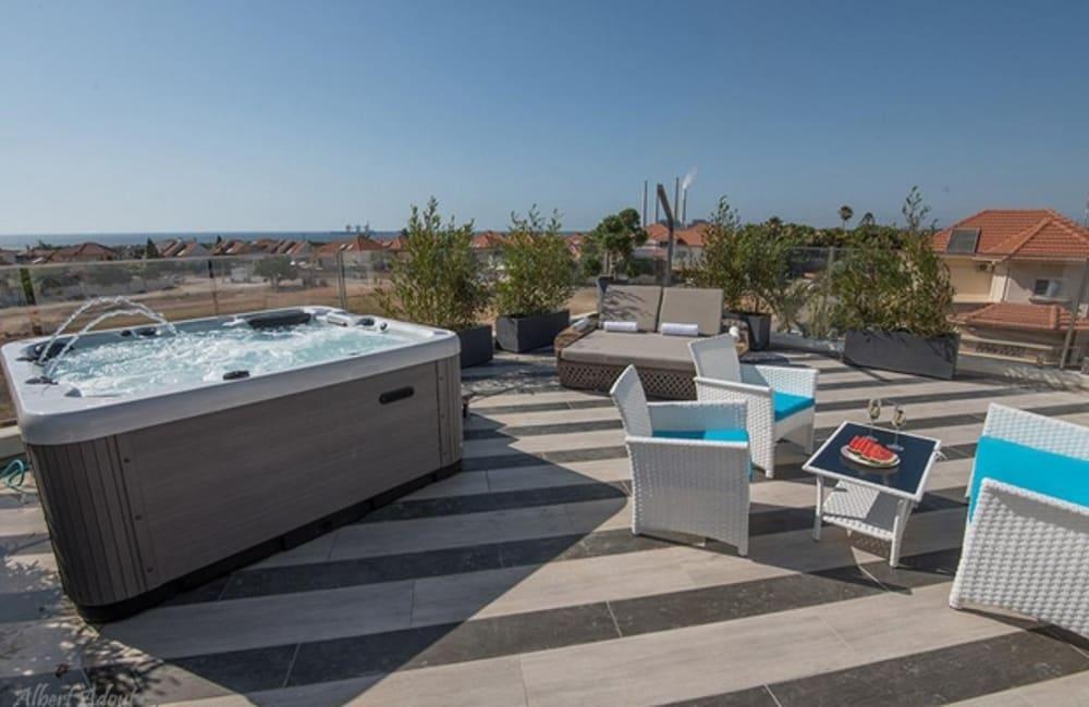 מרפסת גג כללי, ארכיטקט ביץ' האוס, וילה  בחדרה וילות - Vila