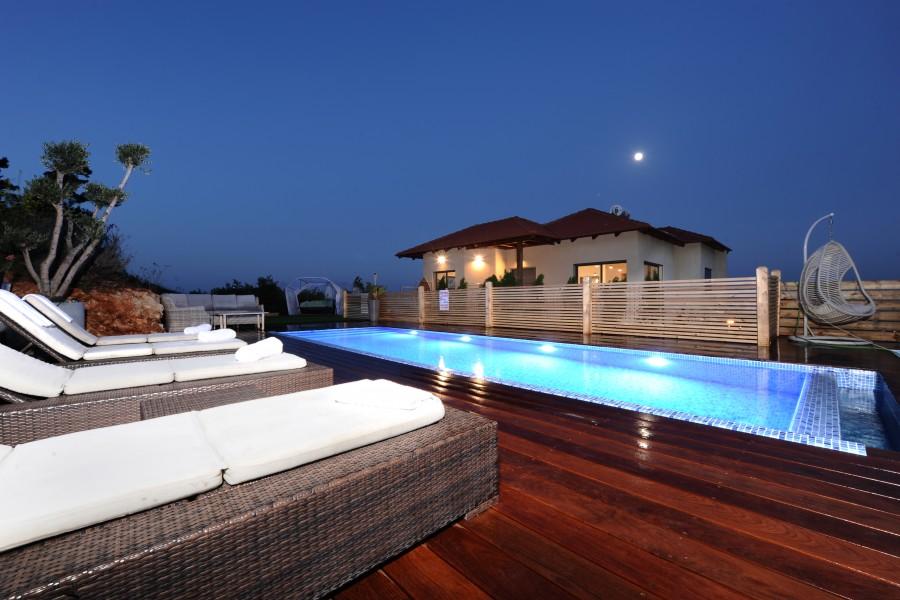 140472 חצר ובריכה, וילה נוף מולדת, וילה  בראש פינה וילות - Vila