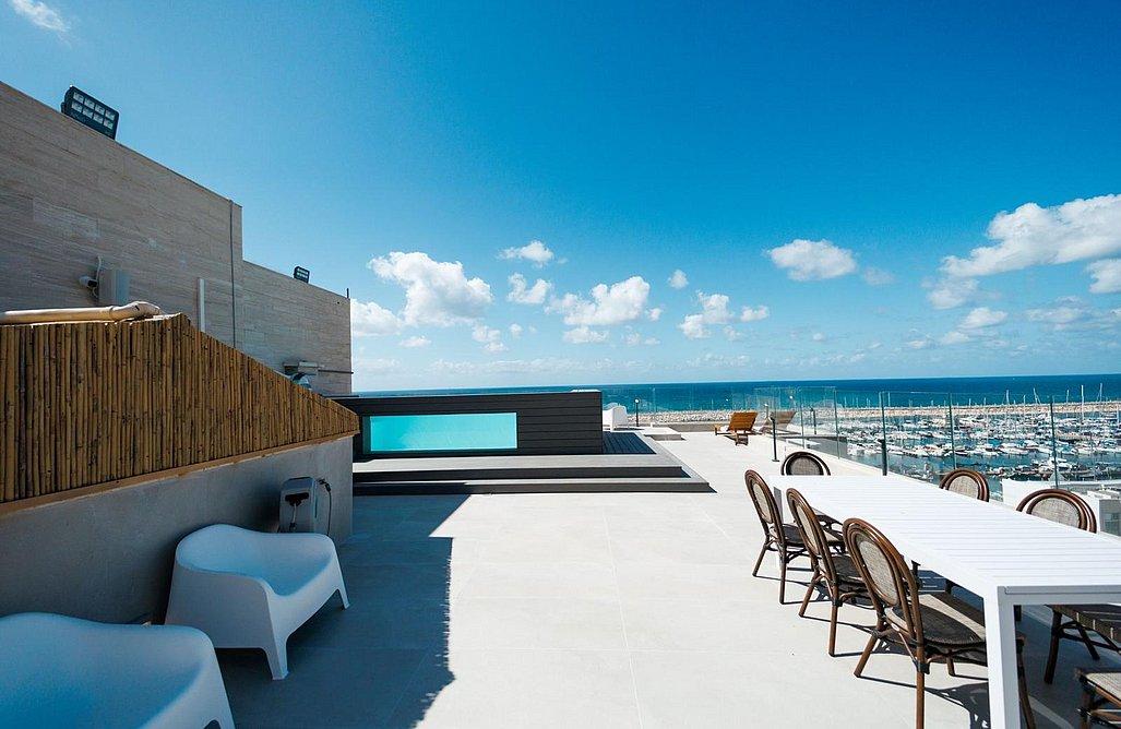 212005 מתחם הגג, הבריכה ונוף לים, פנטהאוז שונית אשקלון, וילה  באשקלון וילות - Vila